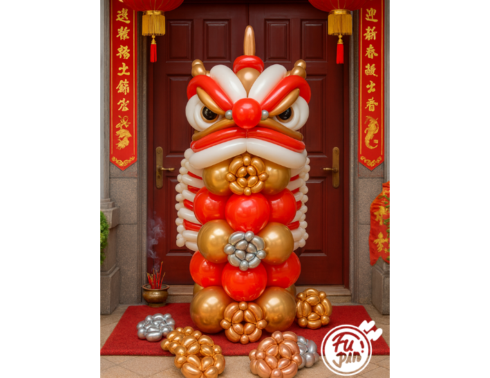 造型球柱｜祥獅開運新年到